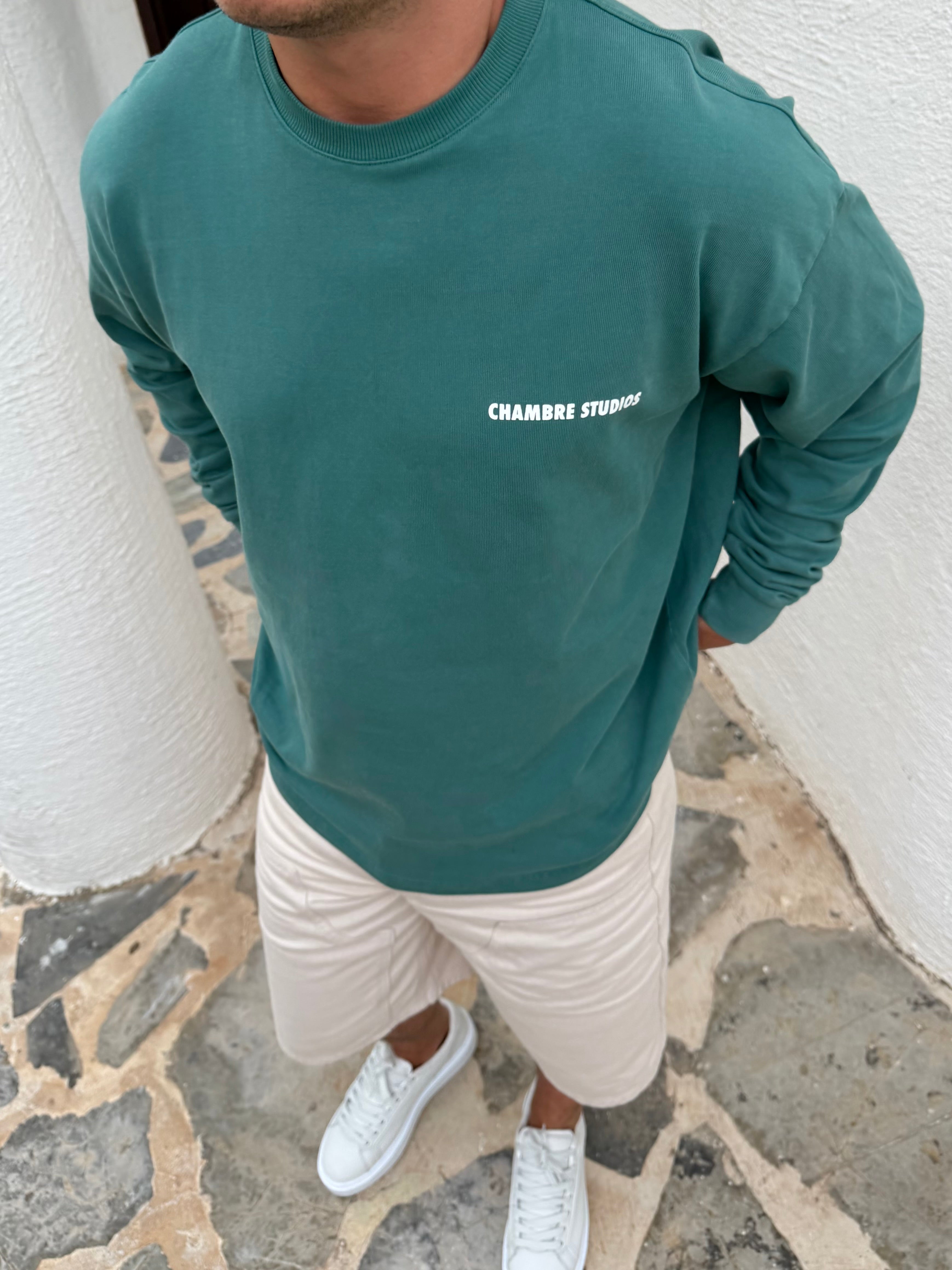 Chambre Logo LS T-Shirt Urban Teal