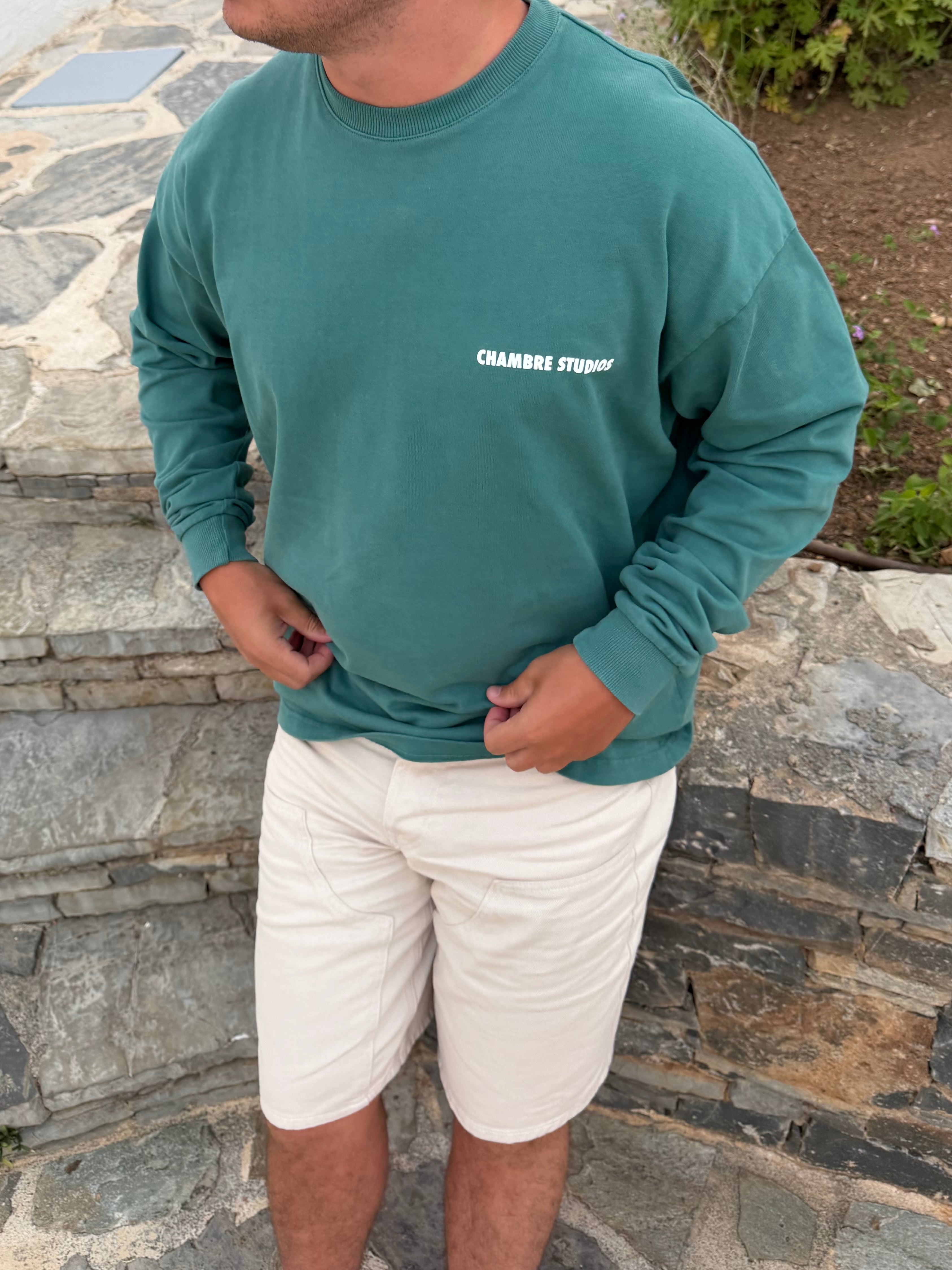 Chambre Logo LS T-Shirt Urban Teal