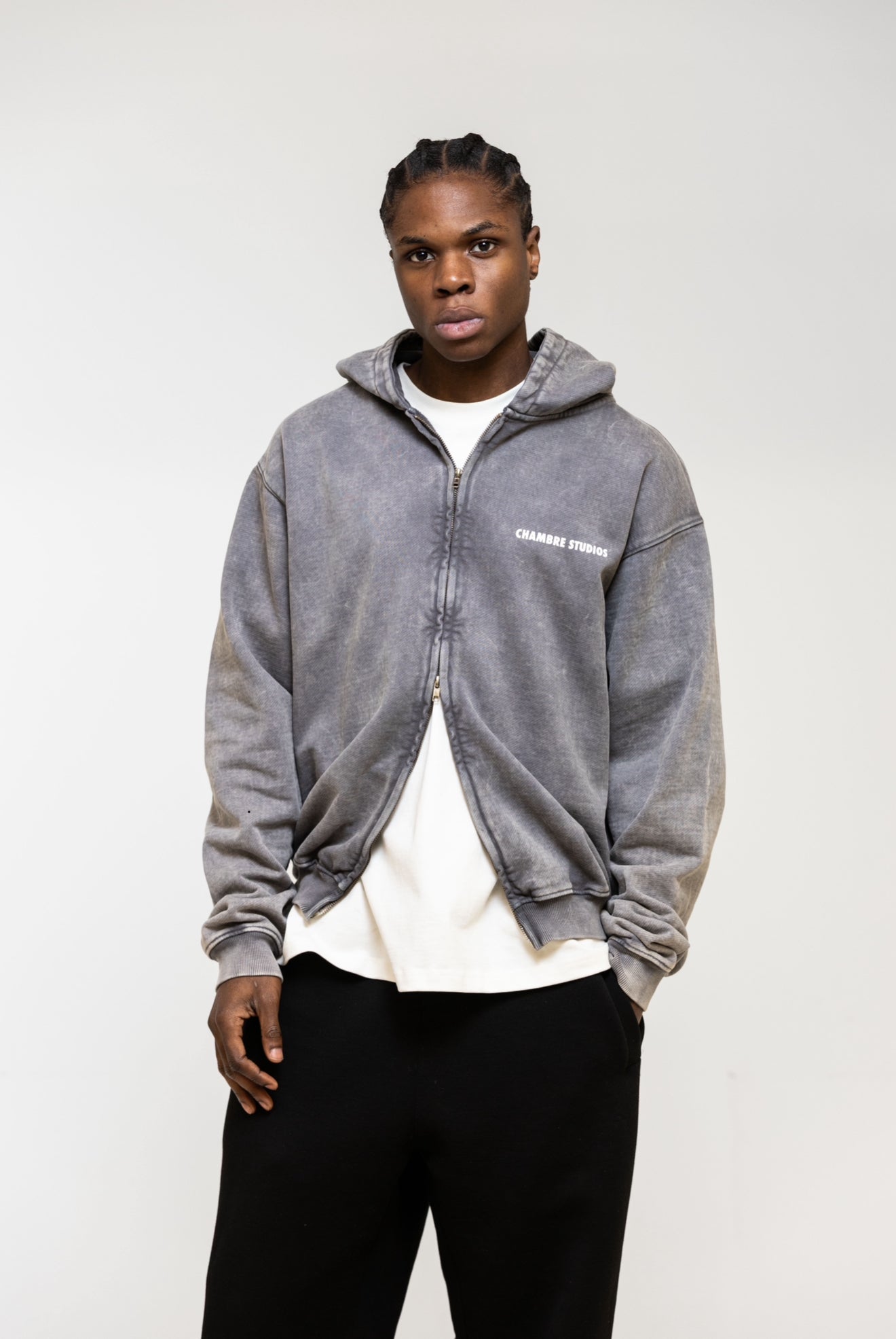 Chambre Logo Zip Acid Grey