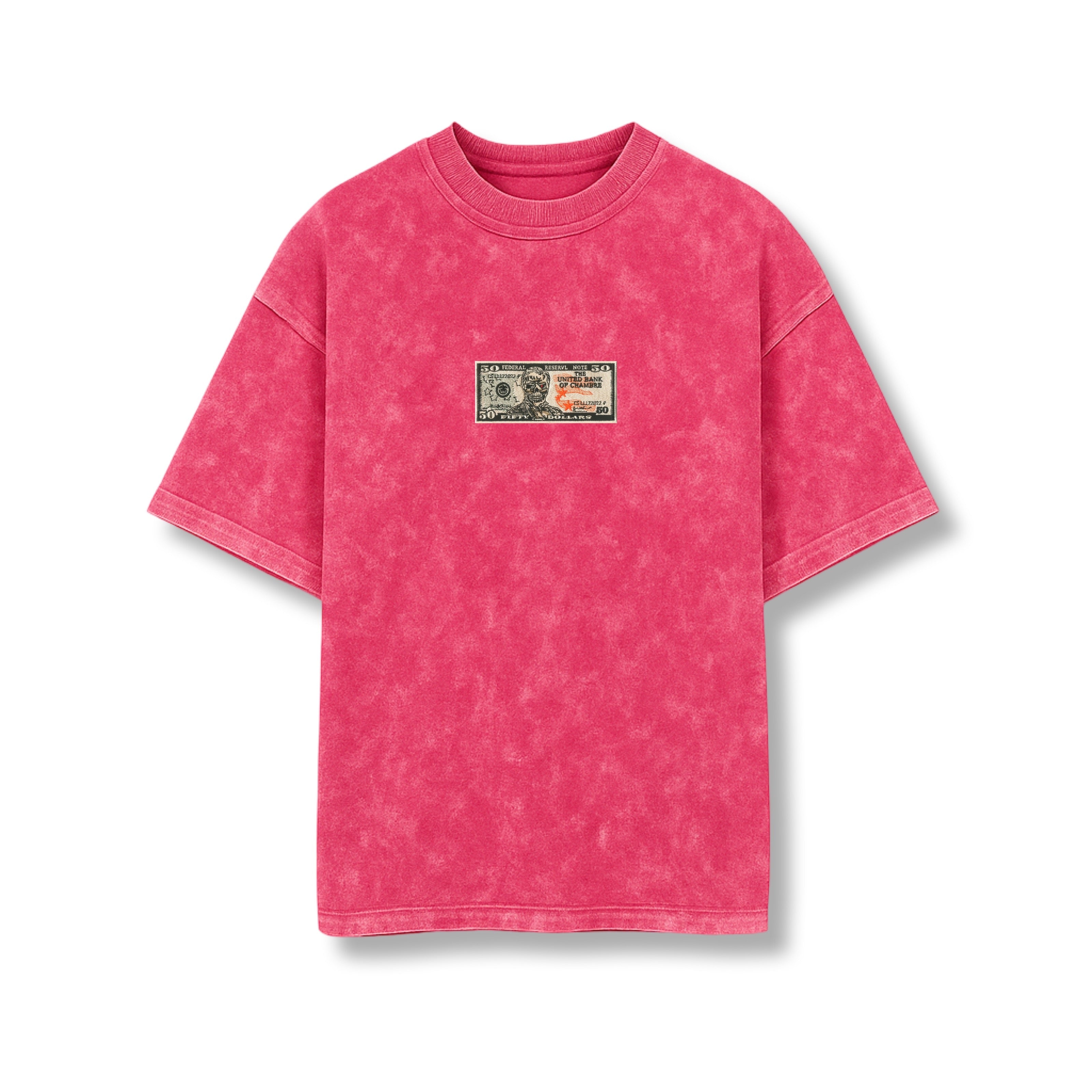 “DOLLAR” embroidered patch tee