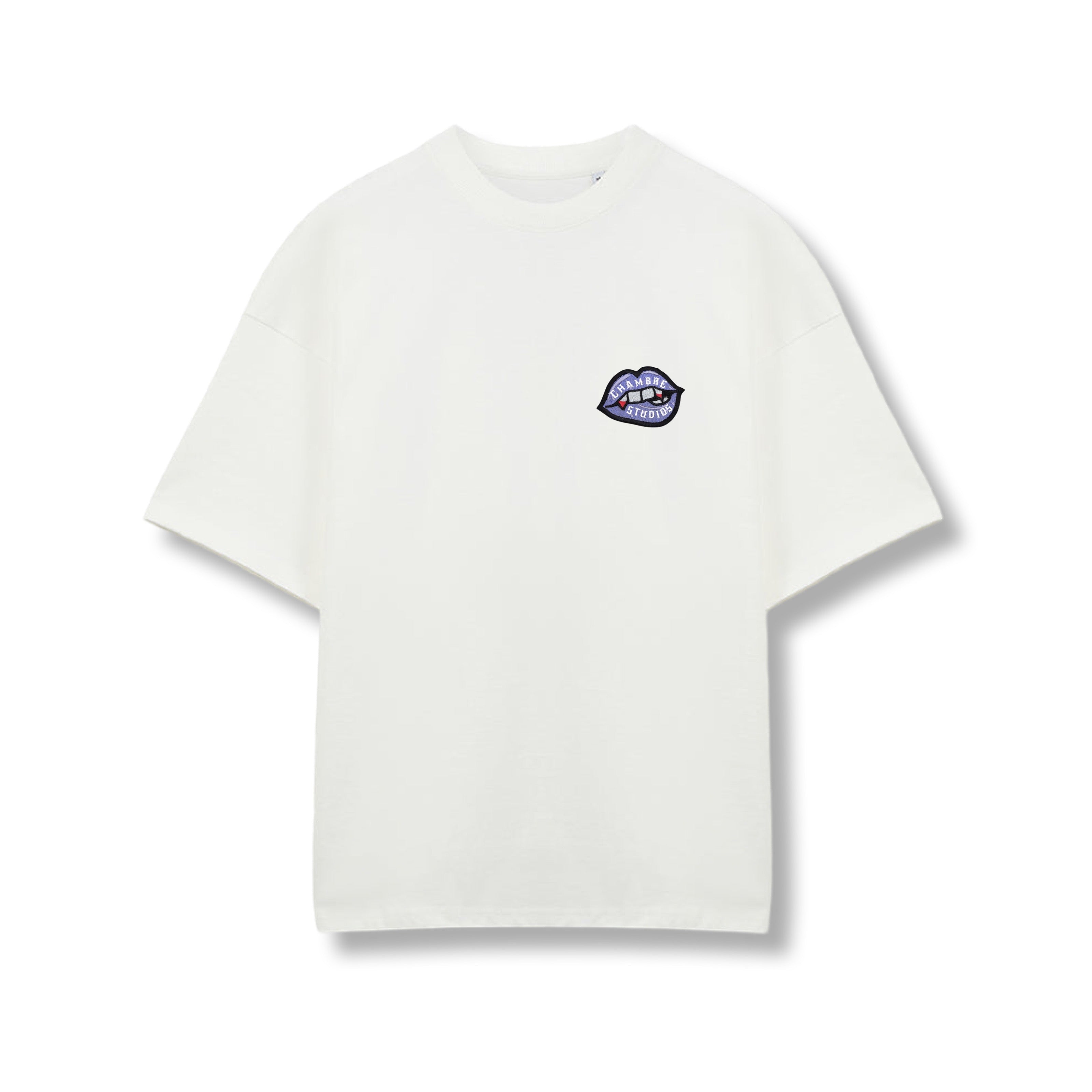“LIPS” embroidered patch tee