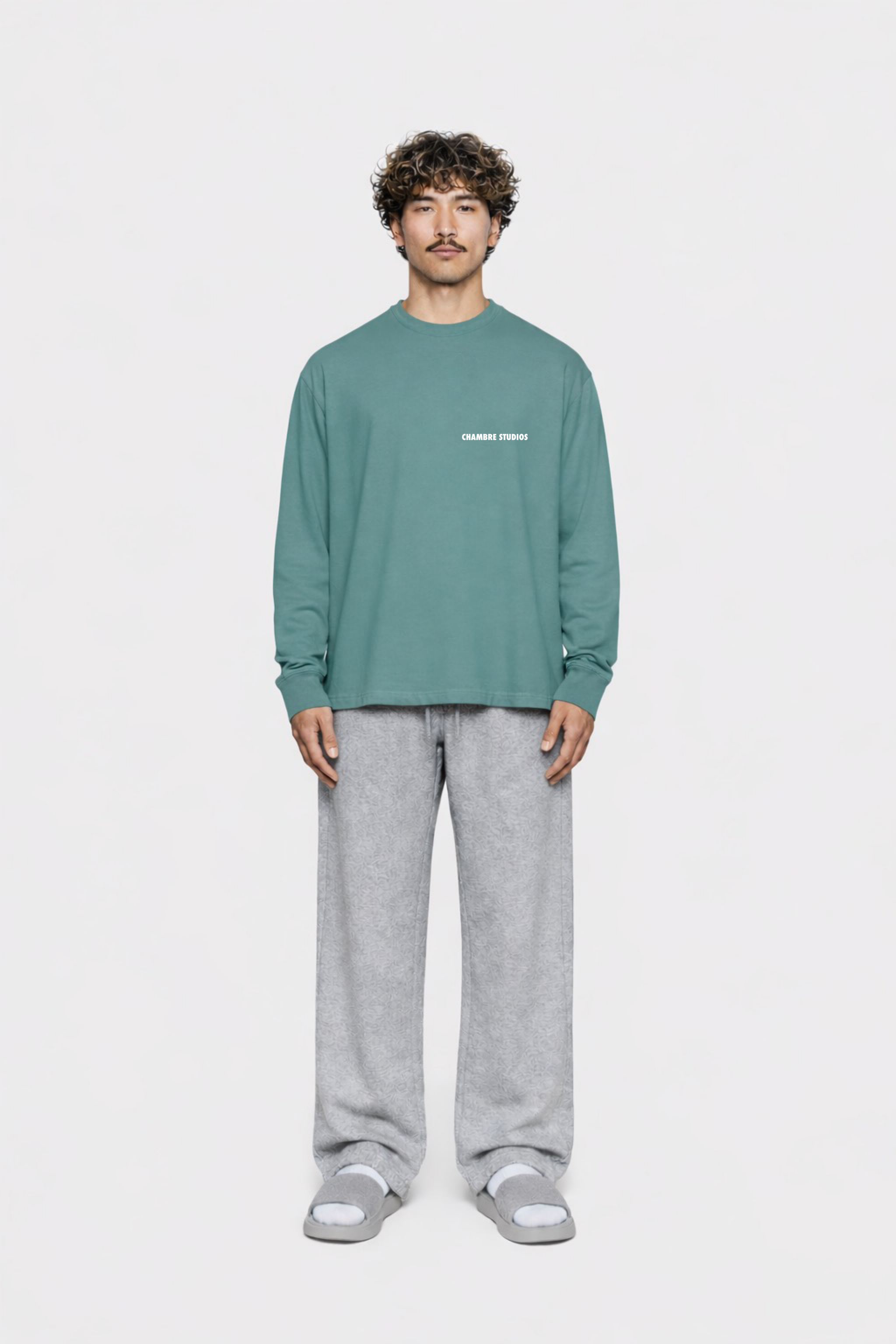 Chambre Logo LS T-Shirt Urban Teal
